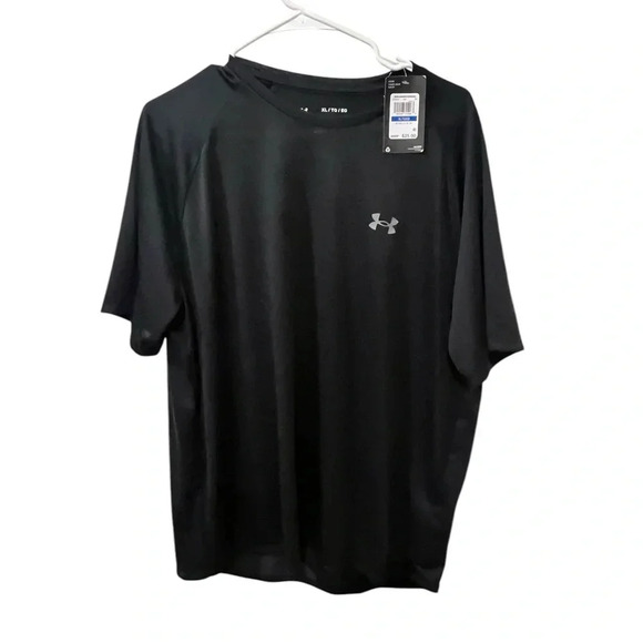 Under Armour Tech Tee T-Shirt Black Men's xl Polyester Loose Fit Stretch - Picture 1 of 6